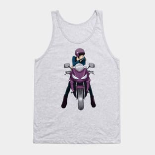 Beautiful motorcycle woman Tank Top